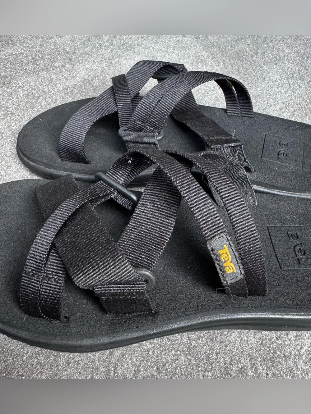 Teva Voya Slides Sandals Black Size 5 Size EU36 Strappy Sustainable Outdoors